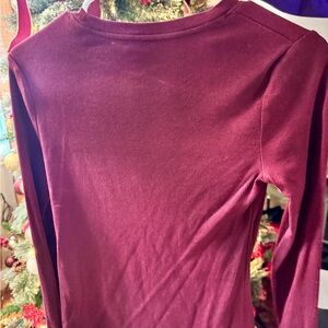 Women's Burgundy Long Sleeve Top